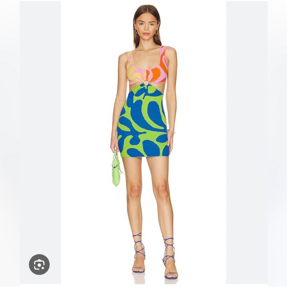 NWT Solid & Striped Bailey Cut Out Mini Dress in Mixed Leaf Print
